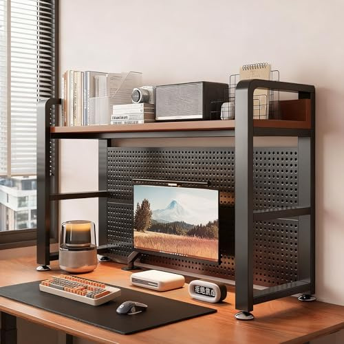 Schreibtisch-Hutch Metall Desktop Bücherregal, Schreibtisch Bücherregal, platzsparendes Display-Regal, Organizer für Heim- und Büro(1 tier,75cm)