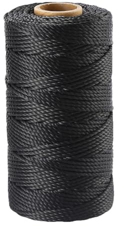 Black Nylon Twisted Twine 350ft 3mm UV Resistant Low Stretch Garden Camping | Marine,TieDown,Macrame,Crafting,Tent,Tomato,Climbing,Trellis,Clothesline,Leash,DIY,Outdoor,HomeImprovement,Securing,Hiking