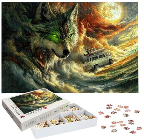 Puzzle 3000 Teile, Wolf Puzzle 3000 Teile Erwachsene, Tier Holzpuzzle Erwachsene, EIN Herausforderndes Rätsel, Puzzlespiele für Die Ganze Familie, Holzpuzzle für Deko Wohnzimmer, Geschenke, H-2541