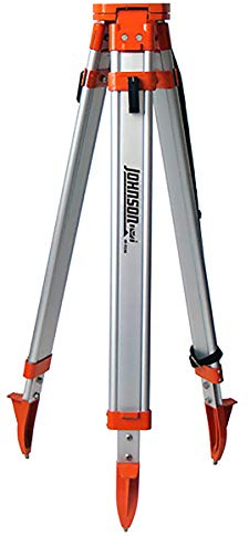 Johnson Level & Tool 40-6335 Contractor Aluminum Tripod with 5/8 - 11 Thread, 4'-5' Working Height, Silver/Orange, 1 Tripod