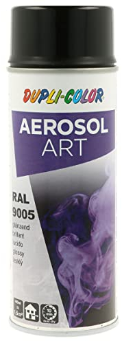 DUPLI-COLOR AEROSOL ART RAL 9005 tiefschwarz glänzend 400 ml, Spraylack für vielseitigen Einsatz, schnelltrocknend, hohe Deckkraft, für Innen- und Außenbereiche geeignet