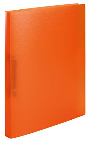 HERMA Ringbuch A4 Orange Transluzent, schmal, 2 Ringe, 25 mm breit, Ringordner aus Kunststoff mit Niederhalter für Kinder, Jungen und Mädchen