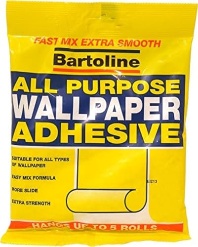 Bartoline All Purpose Wallpaper Adhesive 5 Roll – Easy-Mix Flake Paste for All Wallpaper Types Strong Adhesion and Long-Lasting Results, Mixes in 30 Seconds