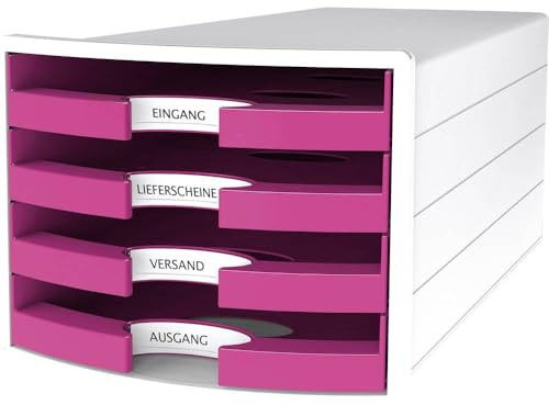 HAN Schubladenbox, Weiß/Pink, 4 Schubladen, 1013-56