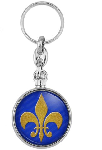 BADGMANIA | Porte clés Métal Fleur de Lys | Royale Roi de France Royauté | Logo 33mm 2 faces