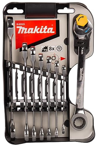 Jeu de clés mixtes à cliquet et serrage rapide 8 à 19 mm (8 pcs) - MAKITA ‎B-65523