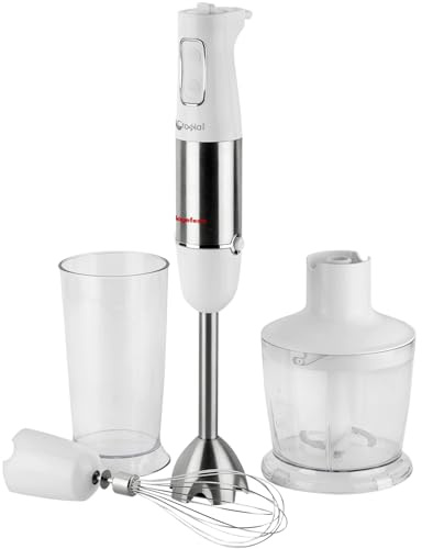 Magefesa Crossia Plus - Batidora de Mano + Vaso Batidor de 600ml + Picadora de 500ml, 1000W, 2 Velocidades, Silenciosa, 6 Niveles de Potencia