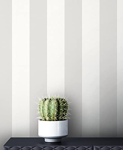 Newroom Tapete Grau Vliestapete Streifen - Streifentapete Landhaus Weiß Blockstreifen Linien Modern inkl. Tapezier-Ratgeber