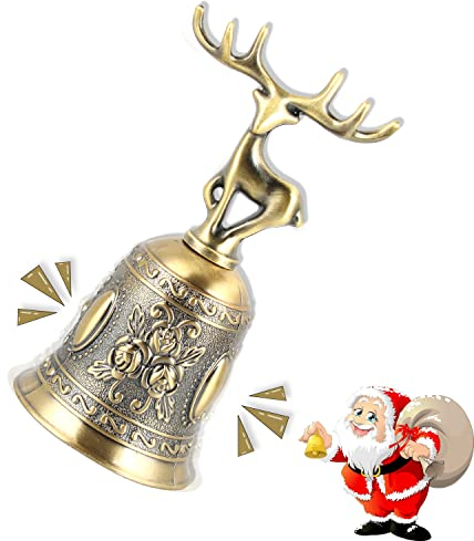 Weihnachtsglocke, Handglocke Weihnachten, Tischglocke Handglocke, Weihnachtliche Glocken, Rufglocke Weihnachten, Handglocke Schule Laut, Glocke Weihnachtsmann für Restaurant Hotel Küche Hotelservice