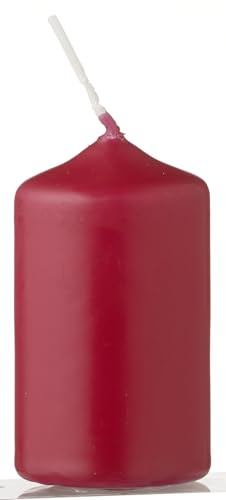 METRO Professional Stumpenkerzen 70 x Ø 38 mm, Brenndauer: ca. 7-9 Std, 20 Stk., 100% Paraffin, bordeaux, ideal für Haushalt, Feiern und Gastronomie