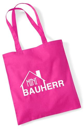 Huuraa Jutetasche Mini Bauherr Geschenk 10 Liter Fuchsia Baumwolle Mini Bauherr Aufmerksamkeit