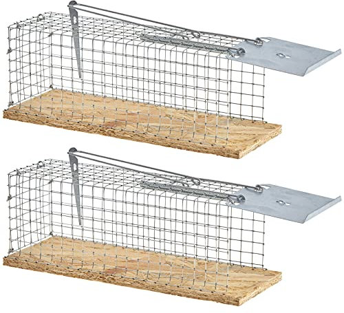ARTECSIS 2 Pièges à Rat Vivant 29x12x12cm - Nasse en Bois OSB, Acier galvanisé/Efficace