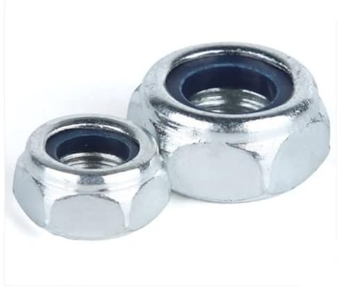 5-100 pezzi DIN985 dado di bloccaggio in nylon m2-m16 in acciaio inossidabile con inserto in zinco bianco nero kit di dadi di bloccaggio-M8 10 pezzi, zinco bianco