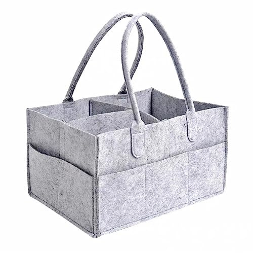 XCVCVB Baby Windel Caddy Organizer Tragbar Windelaufbewahrungstasche Zusammenklappbar Organizer Wickeltasche Multifunktionale Aufbewahrungsbox für Windel Baby Tücher Spielzeug Filztasche