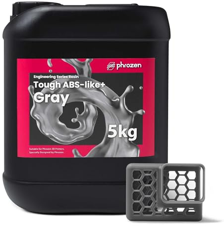 Phrozen Tough ABS-Like+ 3D Drucker Resin | Hochleistungs-Harz für LCD Printer | Außergewöhnliche Zähigkeit, Präzision & Druckqualität - Grau (5kg)
