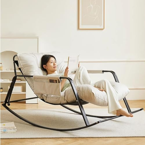 LOERSS Sessel Lounge Sofa Stuhl,Lounge Stuhl,Gepolsterter Glider,Moderner Lazy Chair Glider Stuhl,Stuhl Gepolsterter Sitz Mit Sessel Mit Hoher Rückenlehne,Für Wohnzimmer,Schlafzimmer(Light Gray)