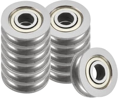 Kozelo 12pcs U604ZZ U-Groove Ball Bearing - [4x13x4mm] Double Metal Shielded Bearing, Carbon Steel, ABEC1