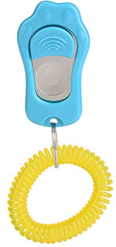Verbessern Sie das Haustiertraining: Pfotenförmiger, verstellbarer Clicker mit 3 Gängen und Handschlaufe – perfekt für Katzen, Vögel und Hunde, fördert Lern- und Bindungssitzungen! (Himmelblau)
