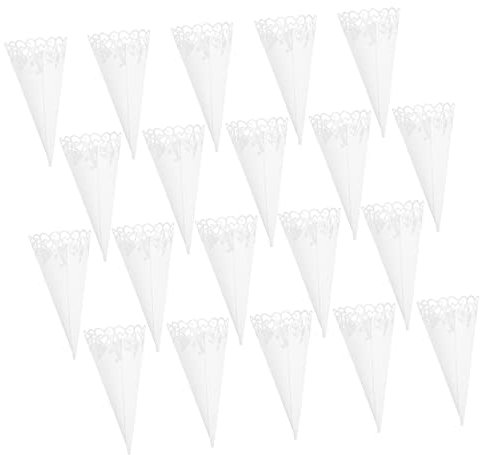 GLSTOY 20stücke Hochzeitskonfetti Papierblütenkegel Herzförmige Lochmuster Für Feiern Shower Und Leicht Zu Dekorieren Füllen Mit Blütenblättern Oder Konfetti