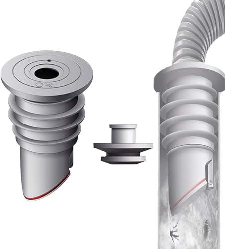 Joint de Tuyau de Machine à Lave WISIRENT, 35-40mm Gris Joint de Tuyau de Vidange de Machine à Laver avec Bouchon d'Étanchéité en Silicone, Tuyau pour Machine à Laver pour Cuisine Domestique