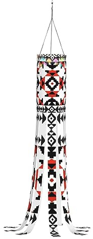 Decorative Art Print 40 Inch with Light Halloween Ghost Wind Socks, Windsock Flag,for Yard Garden Hanging