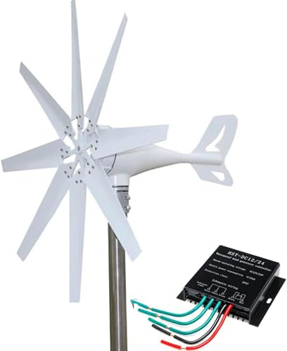 DPQYJPP Power Aerogenerador 10000W 12V/24V/48V Turbina Eolica 8 Palas Aerogenerador Eolico Domesticos Generador Molino Eolico Controlador Carga MPPT para Uso hogar Energía Solar y eólica,12v