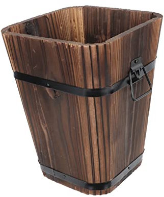 BESPORTBLE Retro Holz-blumentopf Groß Aus Massivem Holz Und Wetterbeständig Dekorativer Pflanzkübel Für Balkon Garten Büro Und Indoor Für Sukkulenten Und Kleine Pflanzen Stilvolle Home Decor