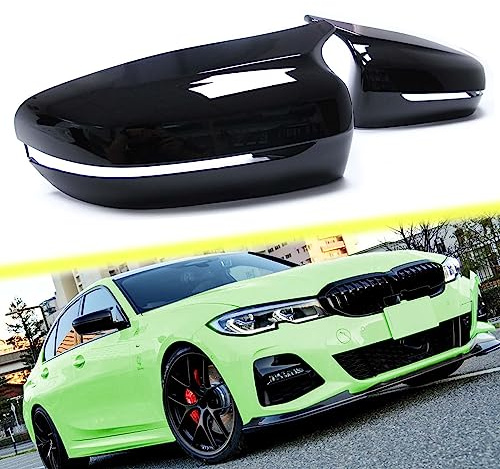 L+R Schwarz Außenspiegel Spiegelkappen Spiegelkappe für BMW 3er G20 G21 5er G30 G31 7er G11 G12