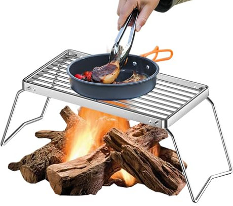 Grillställ – hopfällbara matlagningsställ | Bärbart grillstativ | Kraftigt matlagningsgallerverktyg, eldgrop spis grillställ, hopfällbar lägereld, verktyg för utomhusgrillning