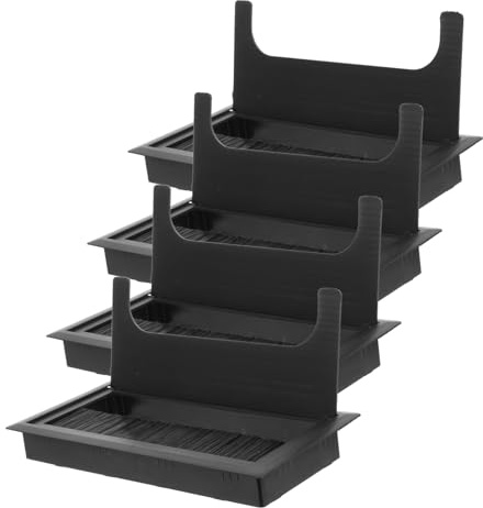 Angoily 4Piezas Pasacables de Escritorio con Cepillo Organizador de Cables para Oficina la y Seguridad del de Trabajo Diseño de Instalar y Previene