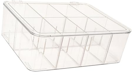 Elegant Transparents Acrylic Teas Bag Holder Coffee Storage Box with Multiple Compartments for Home Use Candy Holder Office Teas Dispenser