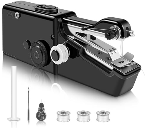 Handnähmaschine, Mini Nähmaschine mit Nähzubehör für Anfänger, Home Essential Handnähmaschine Testsieger für einfaches Nähen DIY Kleidung Vorhänge und Kunsthandwerk