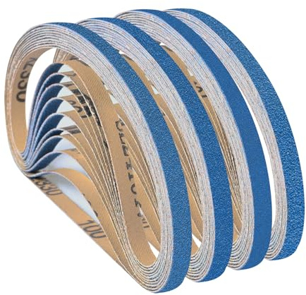 UMXIUO 32 stycken slipband 9 x 533 mm, Zirkonkorund slipband 40/60/80/120 kornstorlek för bandslipmaskin bandslipare trä & metall
