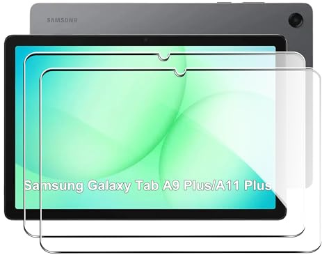 Fitudoos [2 Pack] Cristal Templado protector de pantalla para Samsung Galaxy Tab A11+/A11 Plus/A9+/A9 Plus Pulgada,[9H Dureza] [Alta Definicion 0.3mm].