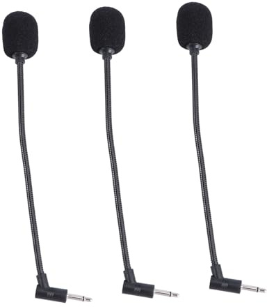 MAGICLULU Micrófono Mono Canal Pequeño para Computadora y Teléfono Móvil Material de Plástico y Espuma Corte Recto, Paquete de 3 Unidades Adecuado para Casa y Oficina