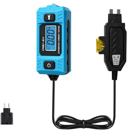 Automotive Circuit Fault Probe Tester, High-Precision 0.01A~19.99A Automotive Current Tester, Portable Car Fuse Checker with LCD Display & Lighting, Max Load 20A 48V/10s