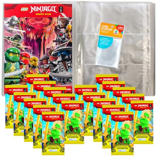 Bundle mit LEGO Ninjago Serie 11 Trading Cards - 1 Leere Sammelmappe + 20 Booster + Exklusive Collect-it Hüllen