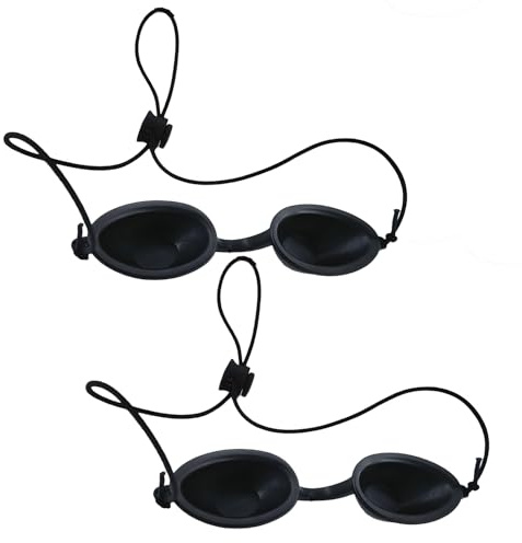 2 Stück Solarium Brille UV Schutzbrille & Infrarot Schutzbrille für Rotlichtlampe, Verstellbarer Augenschutz für Sonnenbank & Beauty, Zuverlässige Augenmaske gegen UV-Strahlung & LED Licht, Schwarz