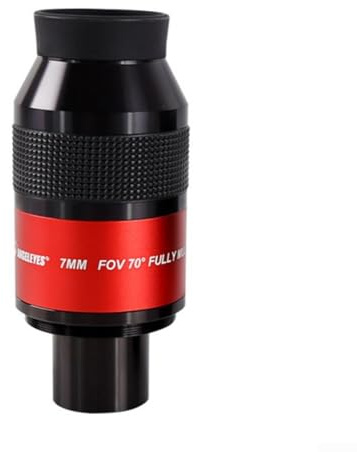 Durashmall 70-Grad-Flachfeld-Okular mit Parfokal-Okular 3,25 cm Ultra-Weitwinkel für astronomisches Teleskop Fernglas Hochleistungs-FMC-Beschichtung Schwarz (Länge 7 mm)