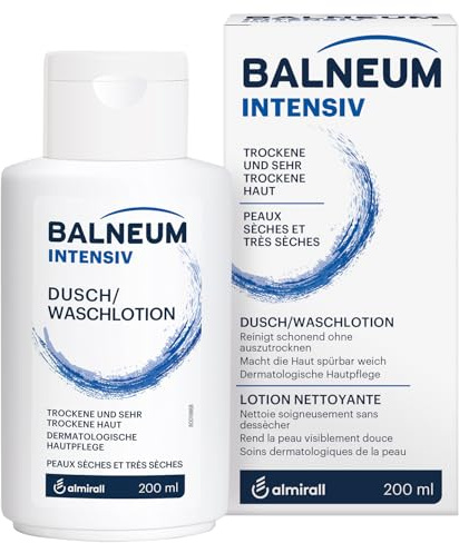 Balneum Intensiv Dusch/Waschlotion, Syndet mit rückfettenden Lipiden, milde und pflegende Reinigung für trockene und sehr trockene Haut, mit dermatologisch ausgewählten Inhaltsstoffen, 200 ml