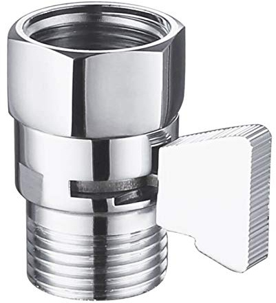 Aquafaucet Water Flow Control Valve Water Pressure Regulator Hand Shower & Bidet Sprayer Control Shut Off Valve Showerhead Brass Turn off Valve Polished Chrome G1/2 Standard Connection
