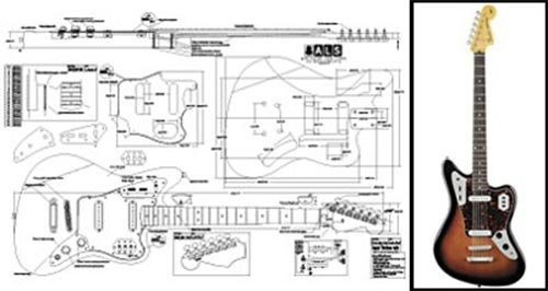 Plan of Baritone Jaguar E-Gitarre – Vollmaßstabsdruck