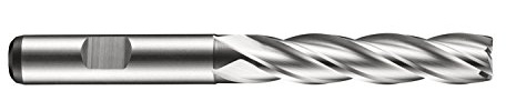 Dormer C273 C2733/16 HSS-E-PM 4 flautas Serie Larga Fresa/Fresa con Acabado Brillante, Diámetro 3/16, Paquete Individual