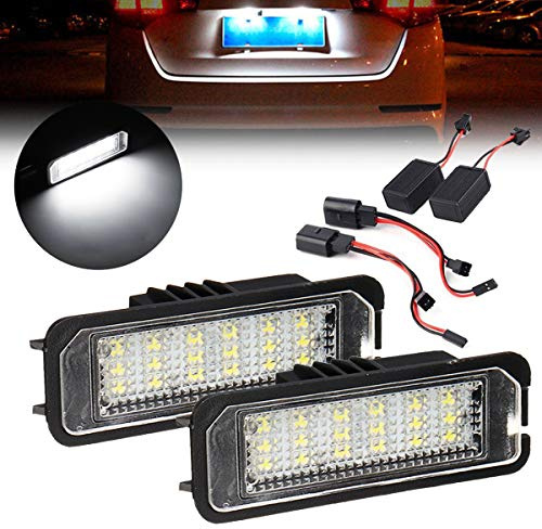 GOFORJUMP 2Pcs LED Blanco número matrícula luz para V/olkswagen V/W Golf GTI CC R/abbit E/os B/eetle P/haeton para P/orsche C/Ayman Cayenne