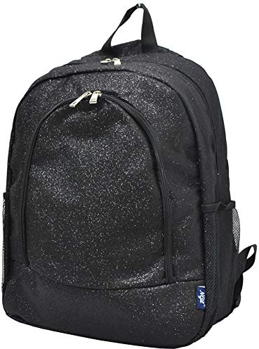 NGIL Schulrucksack aus Segeltuch, Glitter-Schwarz, Large, Casual