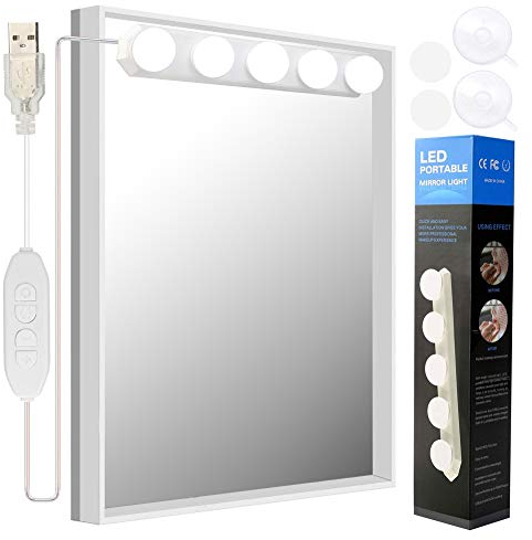 LED Hollywood Style 5W Dimmable Make-Up Light, Bathroom Mirror Lamp with Colour Temperature Adjustable Lighting