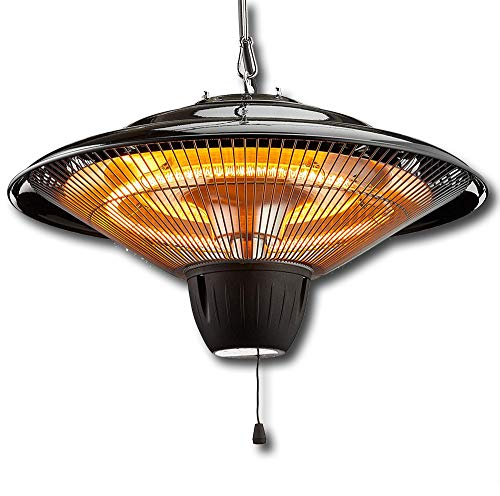 Cepewa Stufa da soffitto a forma di fungo, con catena, 1500 Watt, faretto alogeno