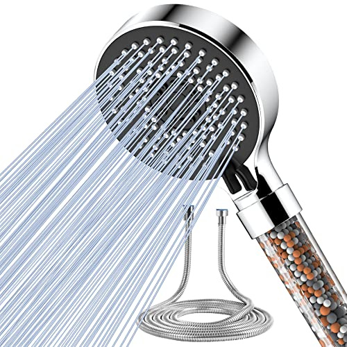 Magichome Hard Water Filter Shower Head and 2M Hose, 5 Modes | Universal Hard Water Softener Showerhead, Extra Replaceable Filters Included, DIY Fit for Bathrooms