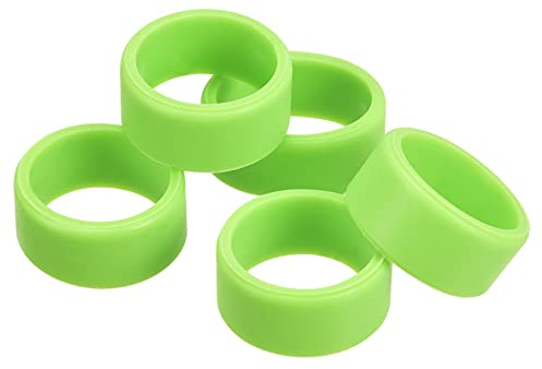 sourcing map Silicone Rubber Bands Rings Non-slip 1 Green for Wrapping Paper, Cord Wraps, Bundle 5pcs