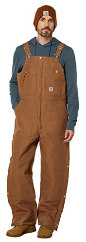 Carhartt Salopettes et salopettes à bretelles isolées en canard pour homme, Marron, 3XL Grande taille Taille courte